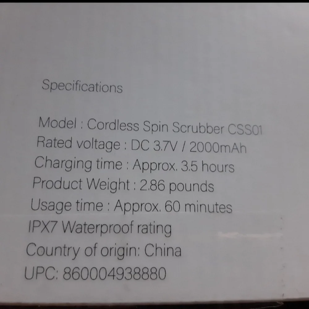 Lightweight Portable  Waterproof Electric Spin Scrubber, Rechargeable NEW